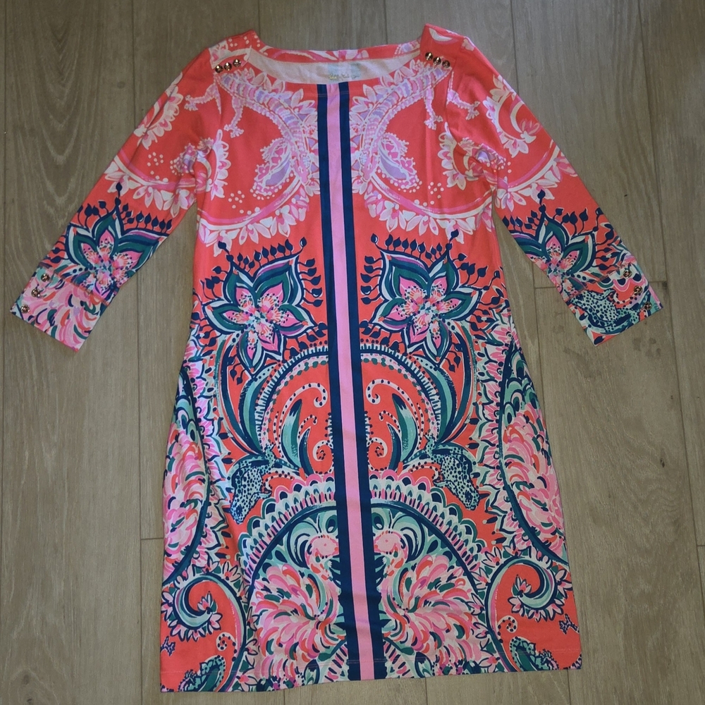 Floral Pink and Blue Dress